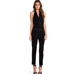 Haute Hippie Black Tuxedo Halter Jumpsuit